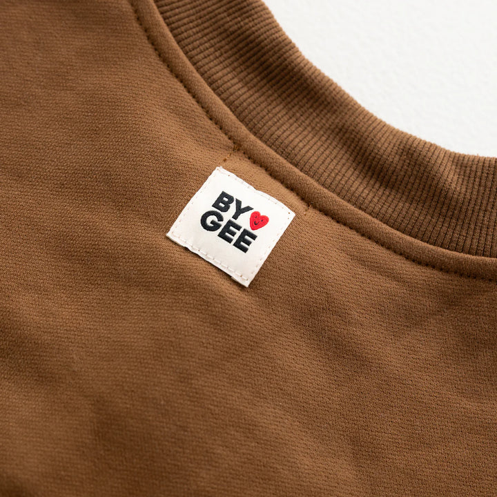 Cotton Boxy Sweatshirt - Chocolate