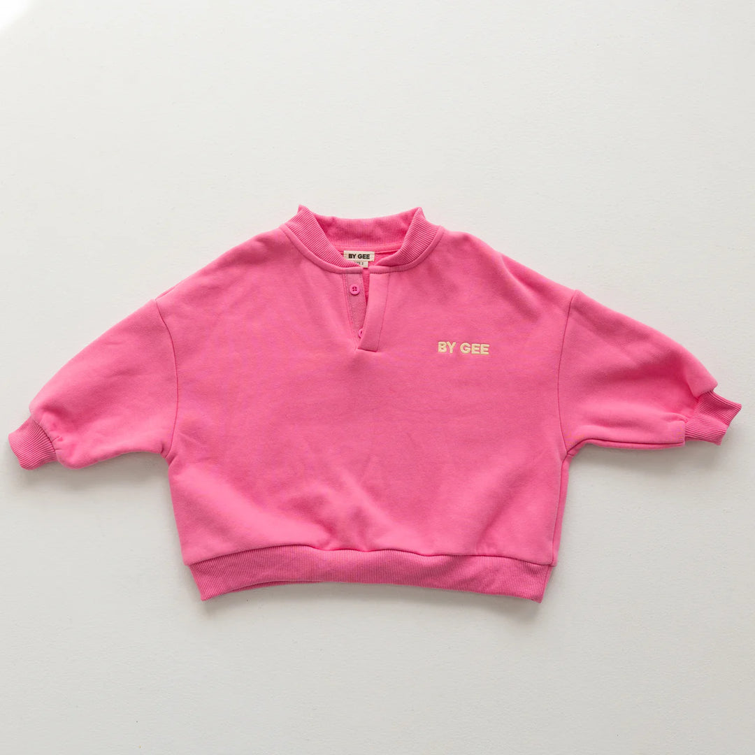 Cotton Boxy Sweatshirt - Peony