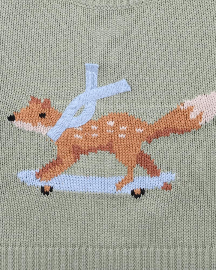 Jumper | Knitted - Skating Fox