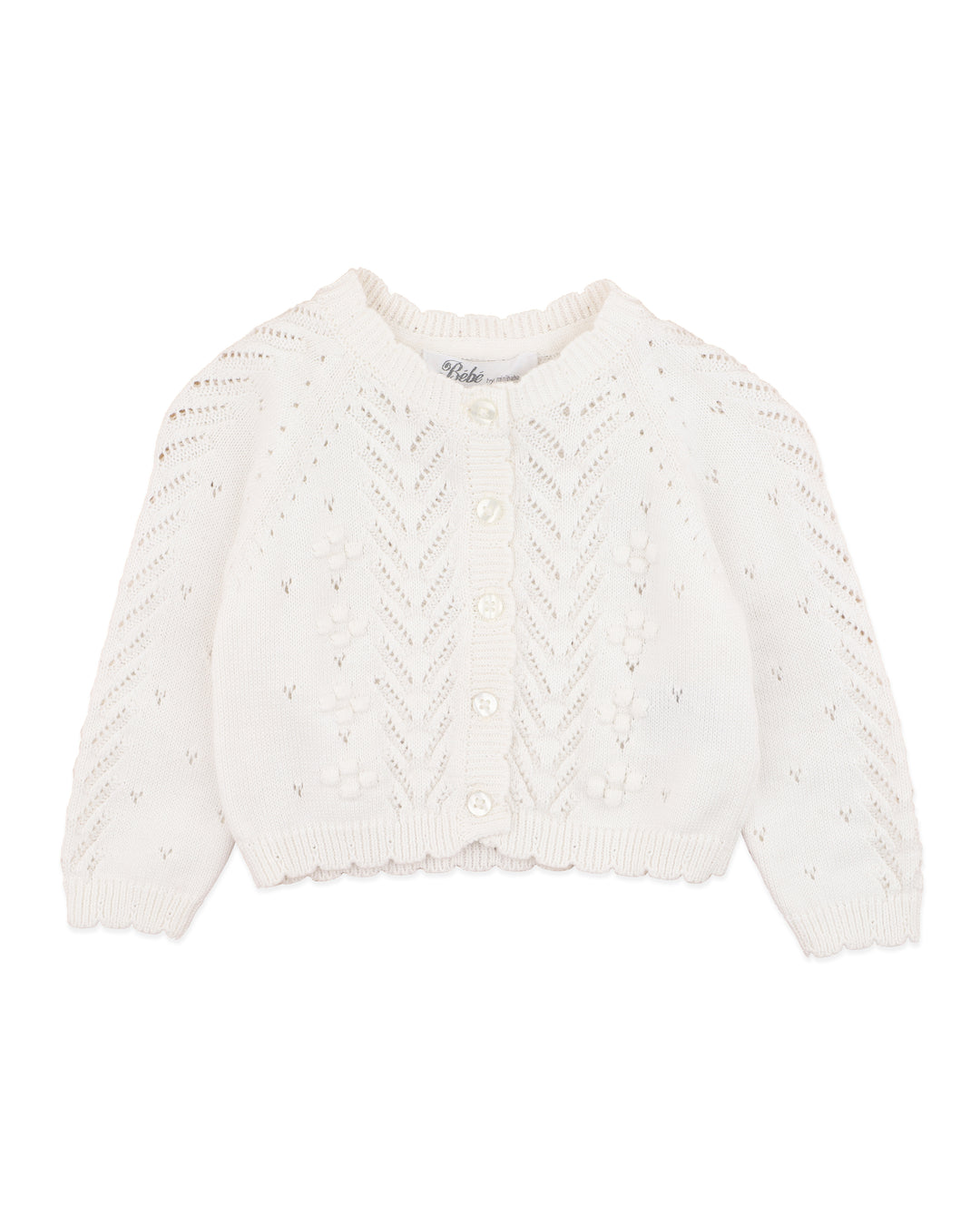 Organic Cloud Pointelle Cardi - Junior