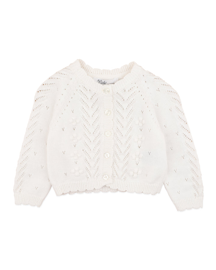 Organic Cloud Pointelle Cardi - Junior