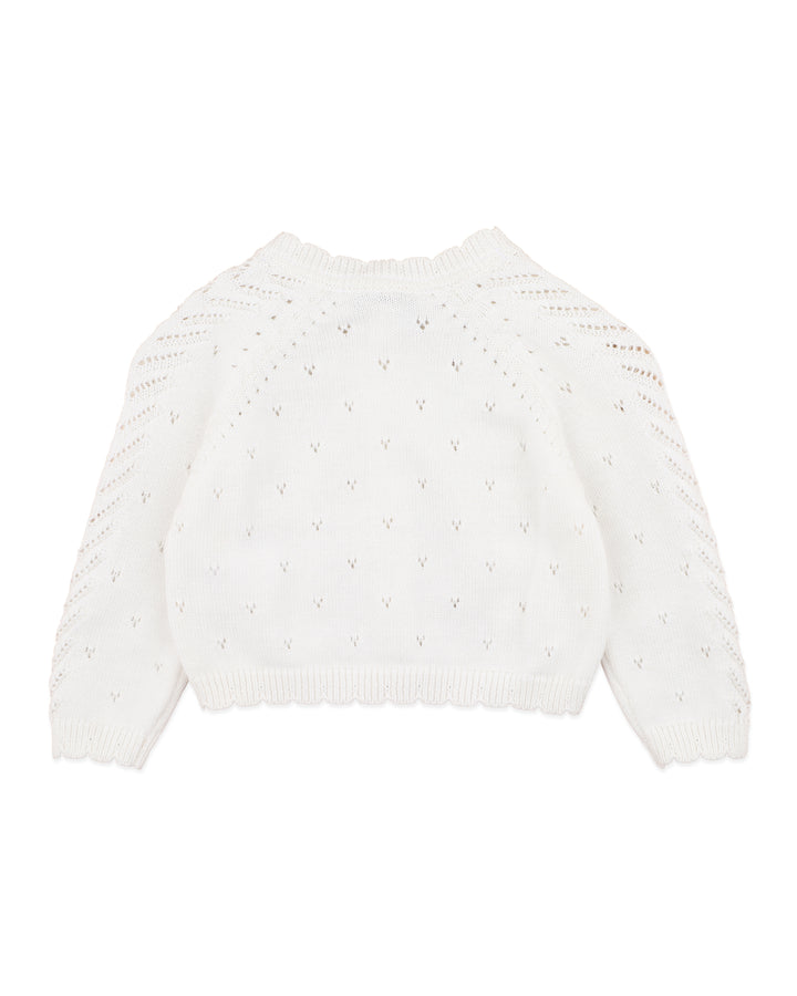 Organic Cloud Pointelle Cardi - Junior