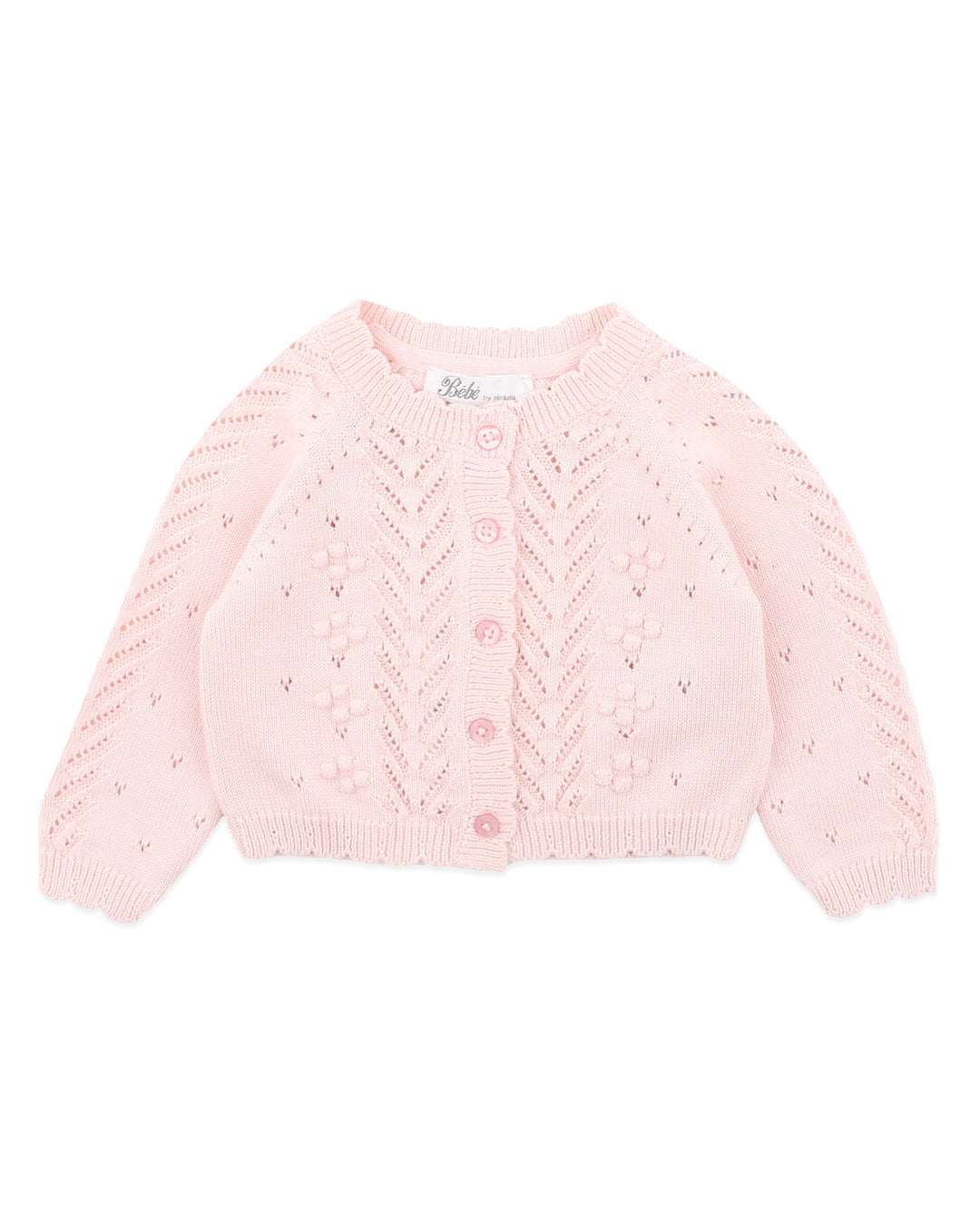Organic Pink Pointelle Cardi - Junior
