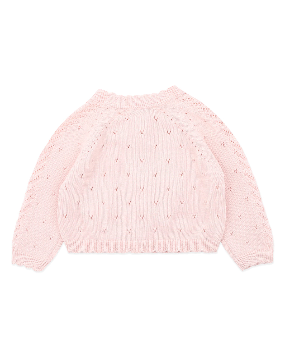 Organic Pink Pointelle Cardi - Junior