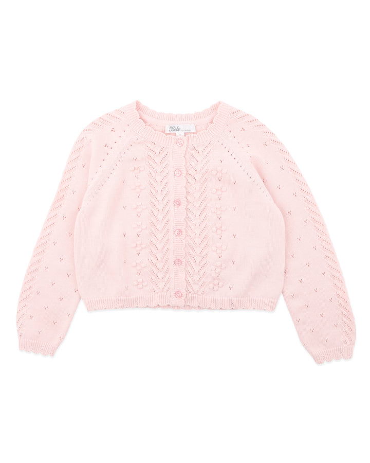 Organic Pink Pointelle Cardi