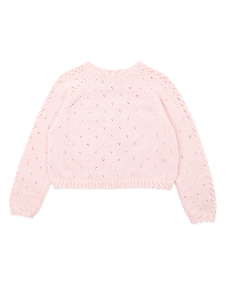 Organic Pink Pointelle Cardi