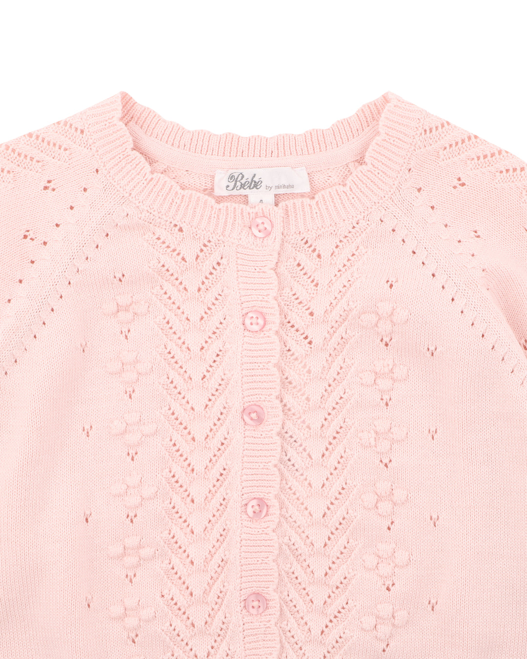 Organic Pink Pointelle Cardi