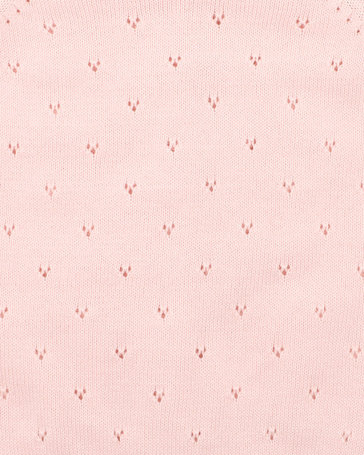 Organic Pink Pointelle Cardi