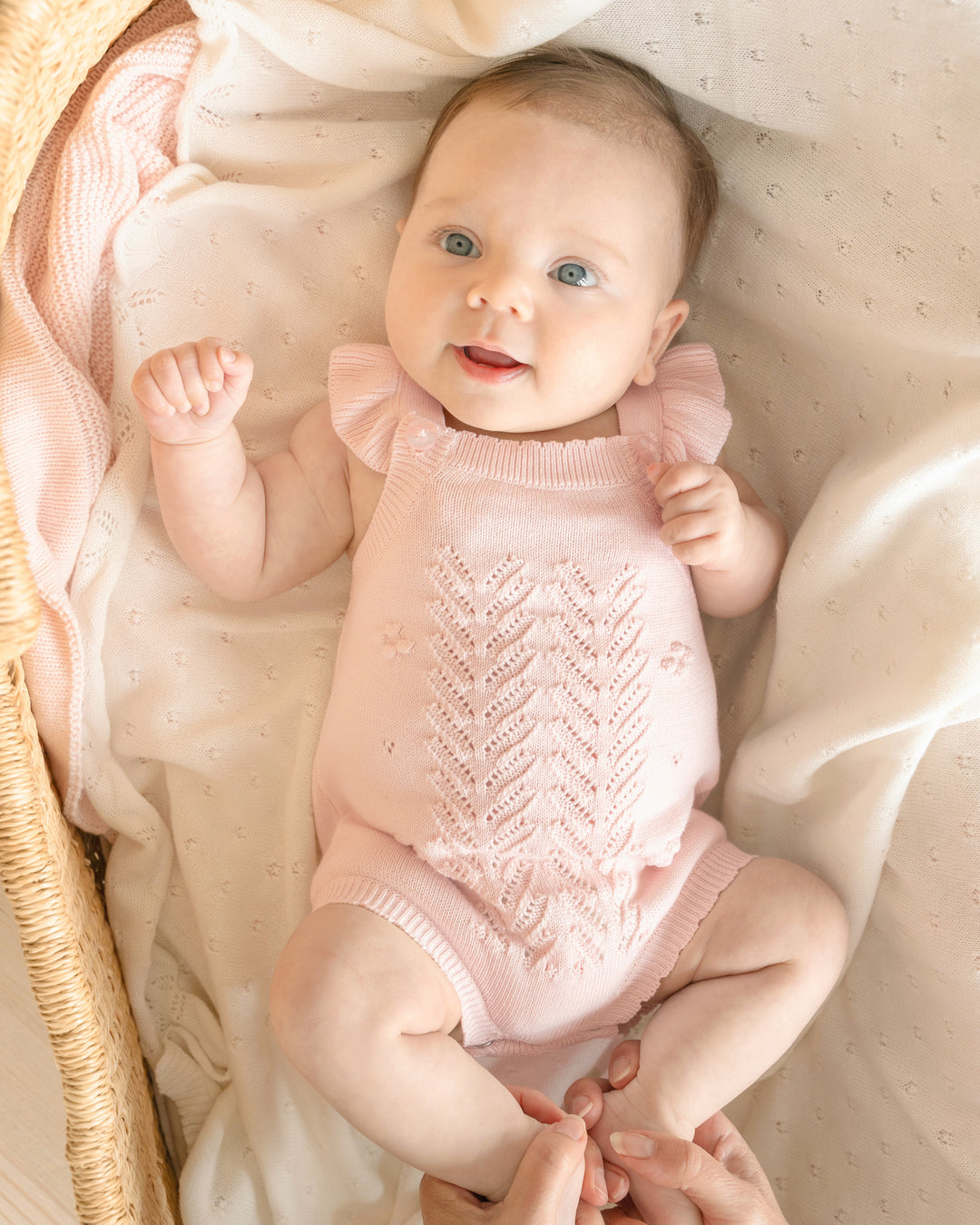 Bodysuit | Organic Pink Bobble Knit