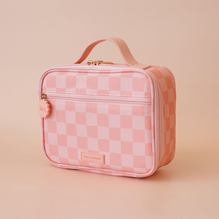 Mini Lunch Bag | Peach Check
