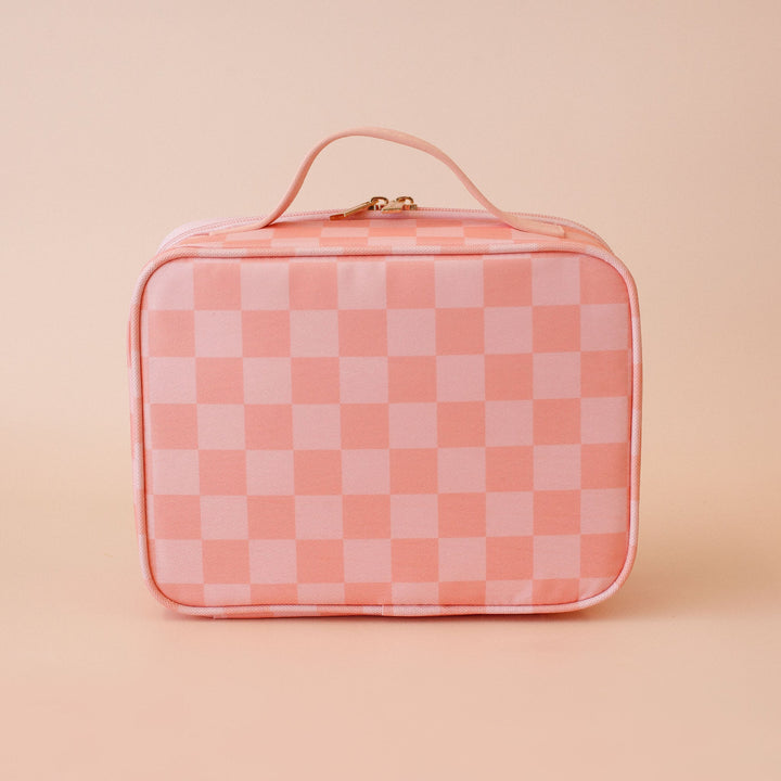 Mini Lunch Bag | Peach Check