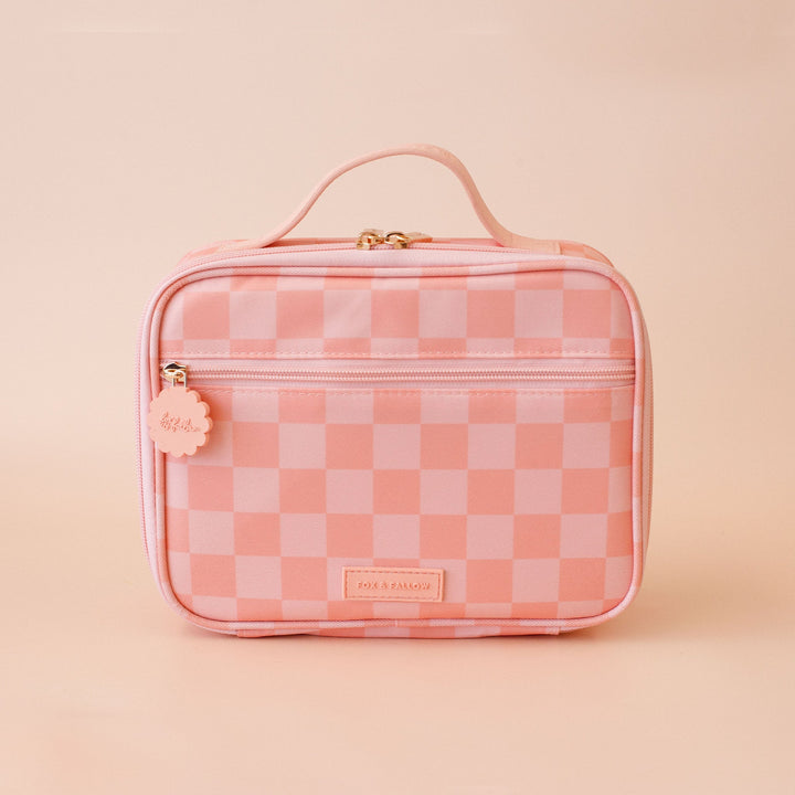 Mini Lunch Bag | Peach Check