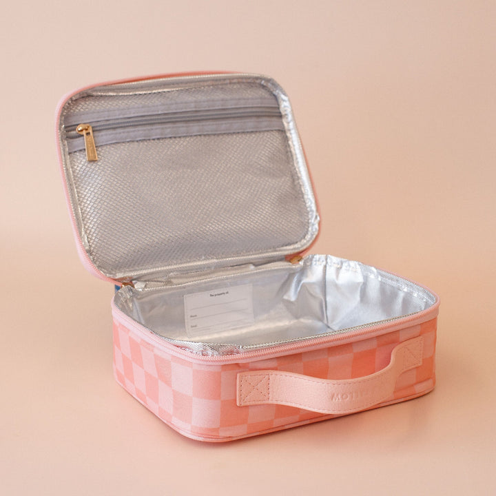 Mini Lunch Bag | Peach Check