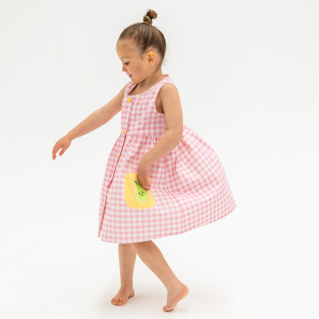Pink Gingham Fruit Dress