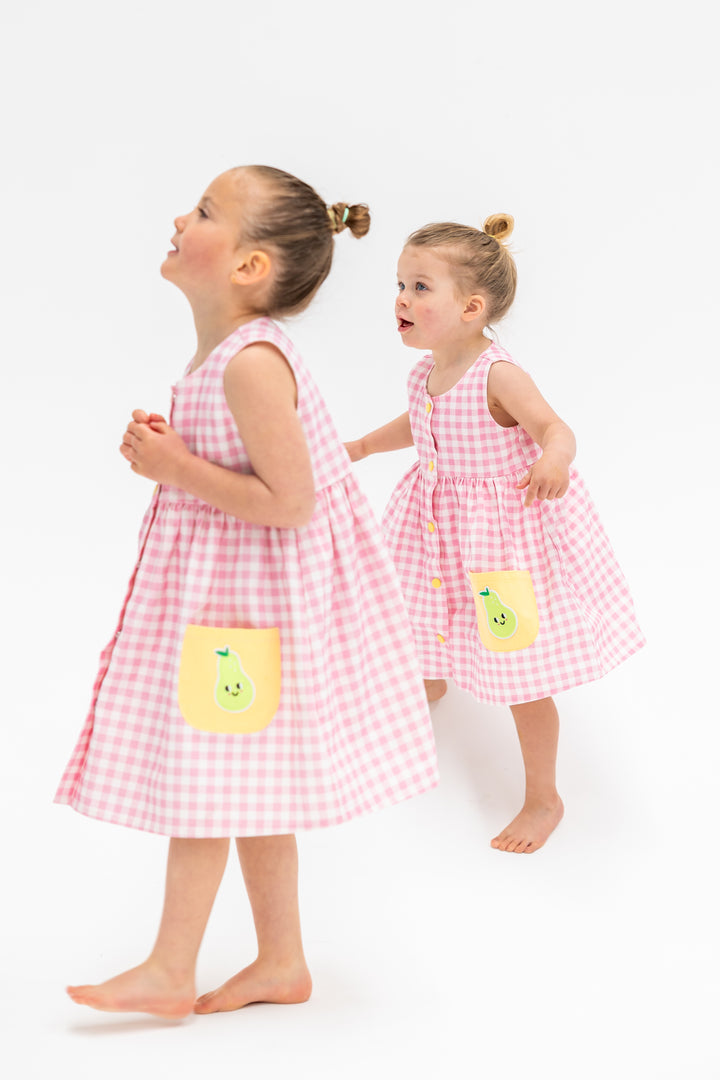 Pink Gingham Fruit Dress