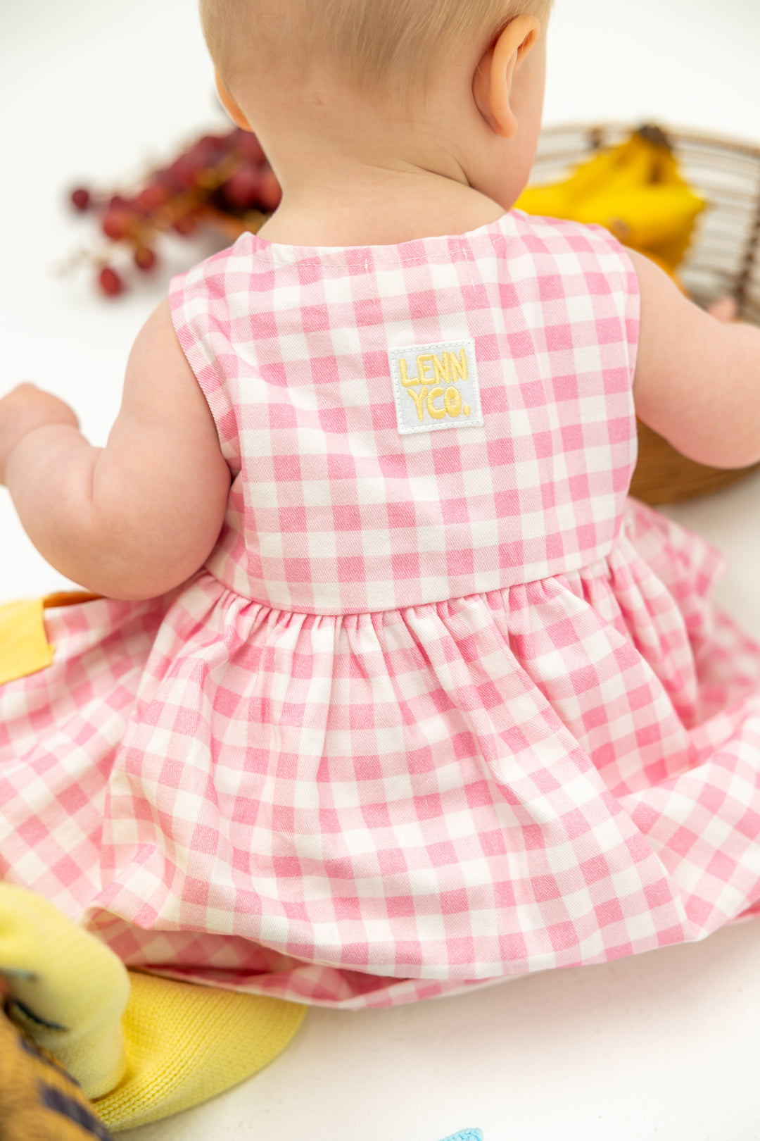 Pink Gingham Fruit Dress