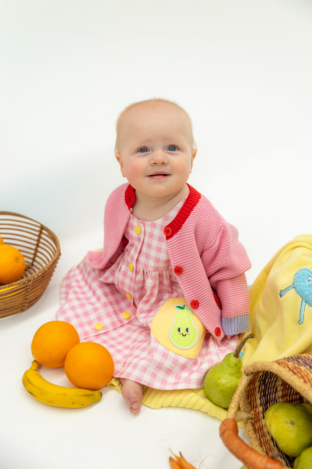 Pink Gingham Fruit Dress
