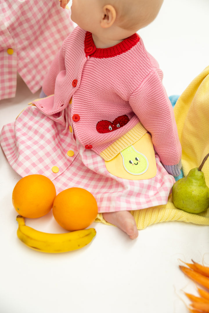 Pink Gingham Fruit Dress