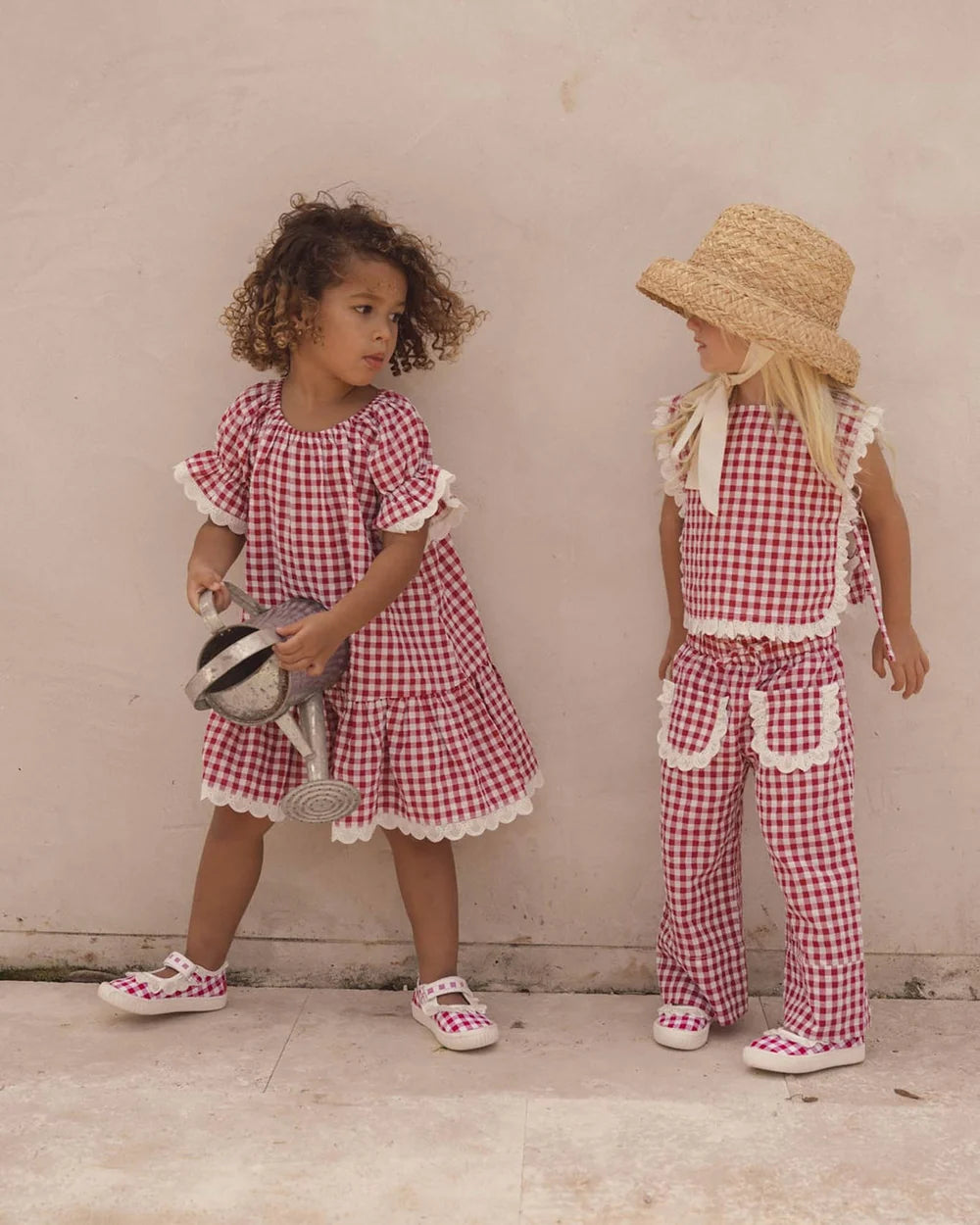 Mary Jane Frill Canvas - Red Gingham
