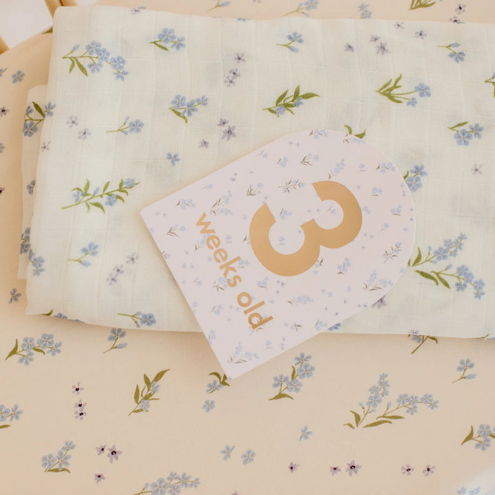 Cot | Fitted Sheet/Change Pad Cover | Organic - Forget-Me-Not