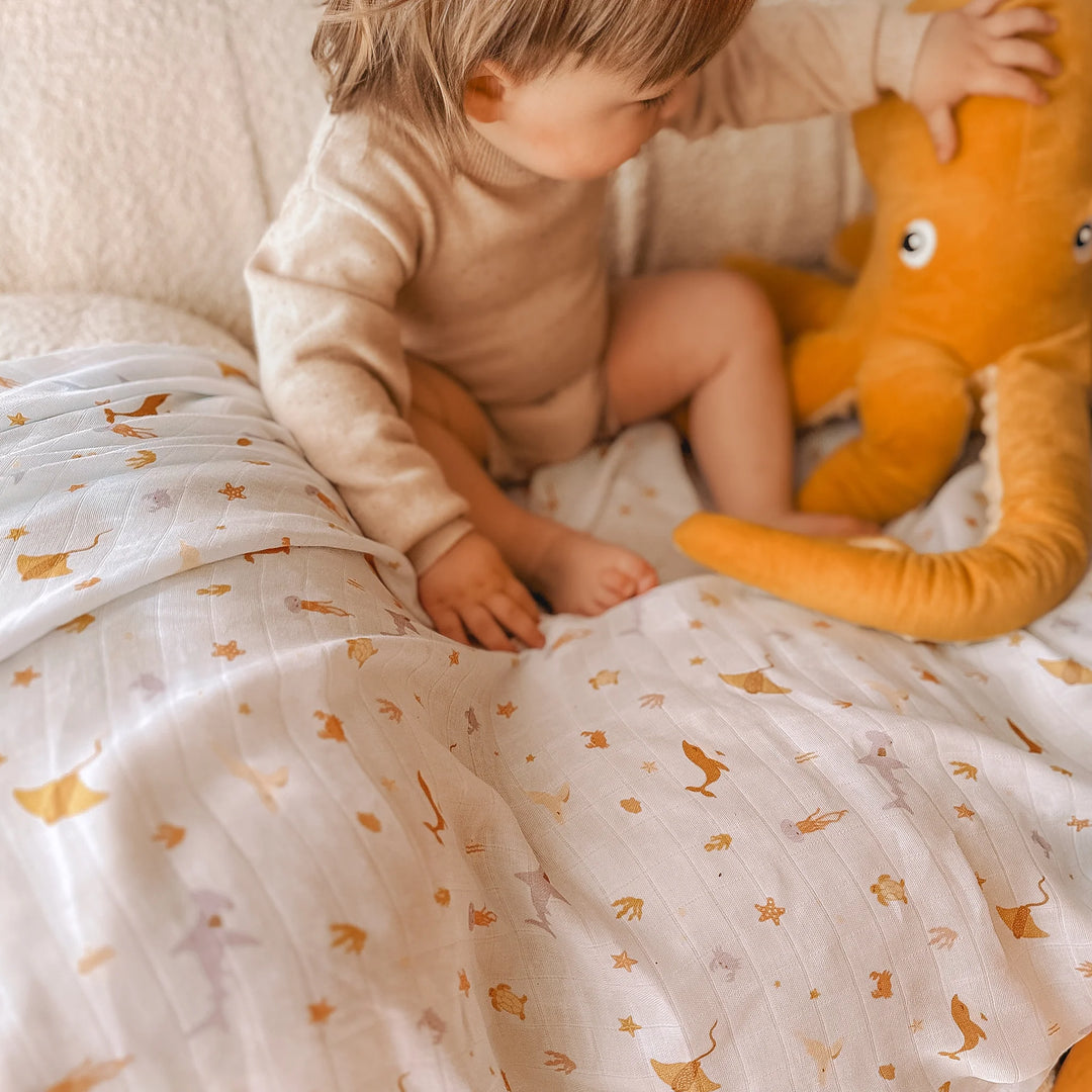 Swaddle | Organic - Ocean Creatures Sky