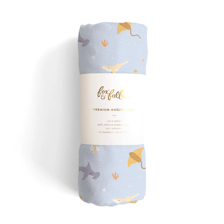 Swaddle | Organic - Ocean Creatures Sky