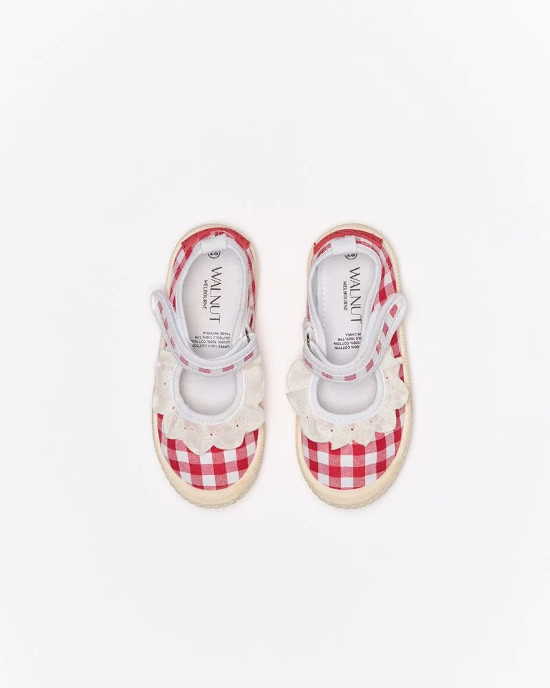Mary Jane Frill Canvas - Red Gingham