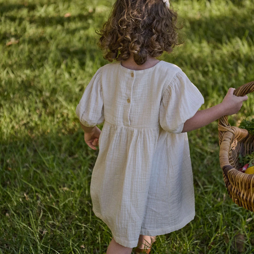 Albertine Muslin Dress - Natural