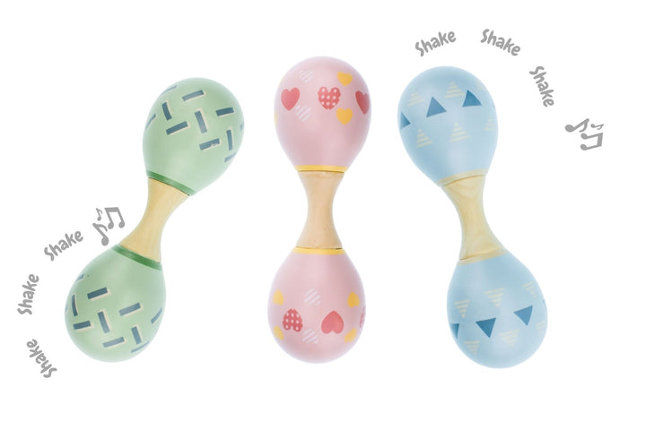 Wooden Maraca Rattle - Pastel