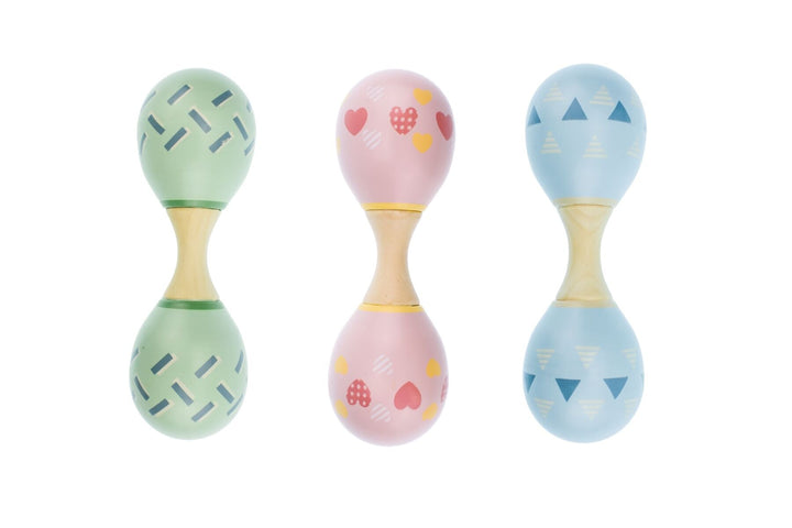 Wooden Maraca Rattle - Pastel