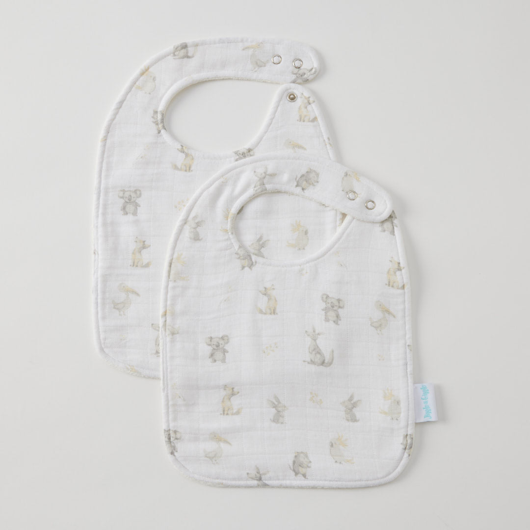 Muslin Bib Set of 2 - Little Aussie Critters