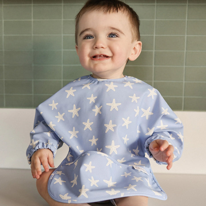 Messy Bib - Star Fish Blue