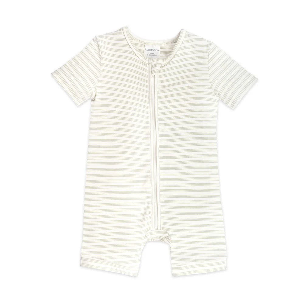 Onesie | Day or Night Short Sleeve - Sage Stripe