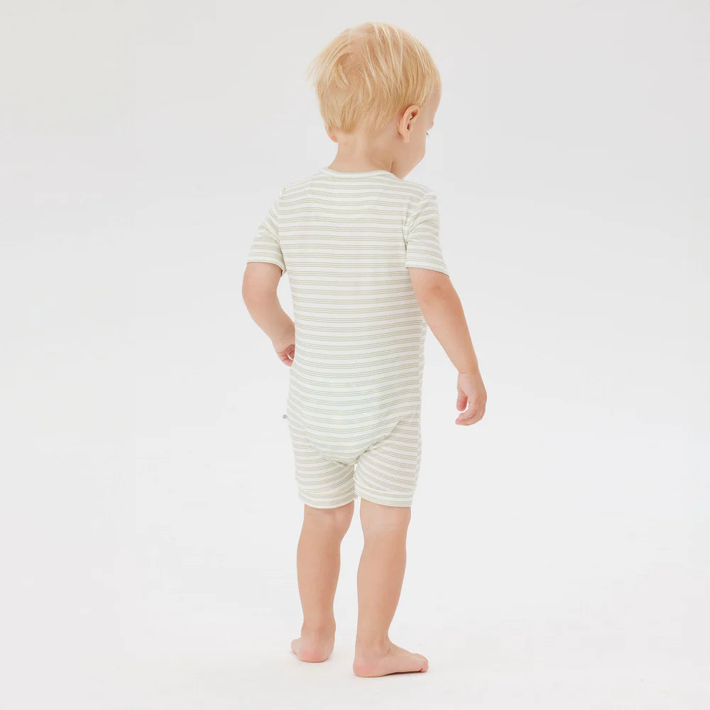 Onesie | Day or Night Short Sleeve - Sage Stripe