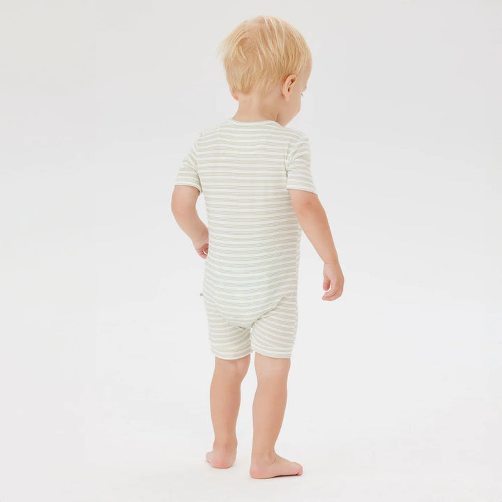 Onesie | Day or Night Short Sleeve - Sage Stripe