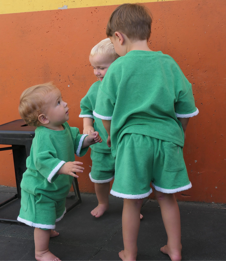 Terry Towelling Set - Green