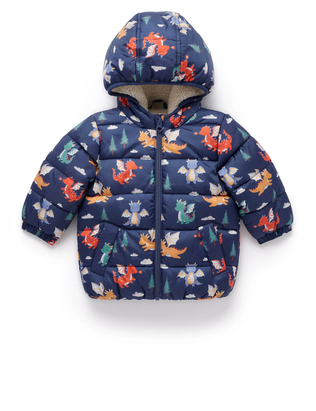Shearling Lined Puffer Jacket - Dragon