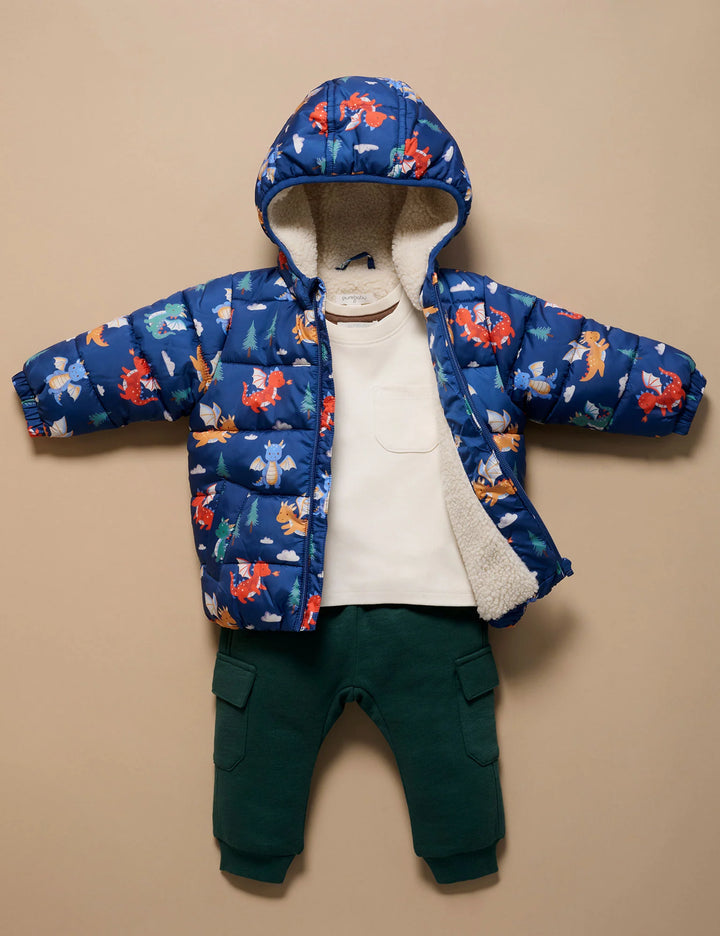 Shearling Lined Puffer Jacket - Dragon