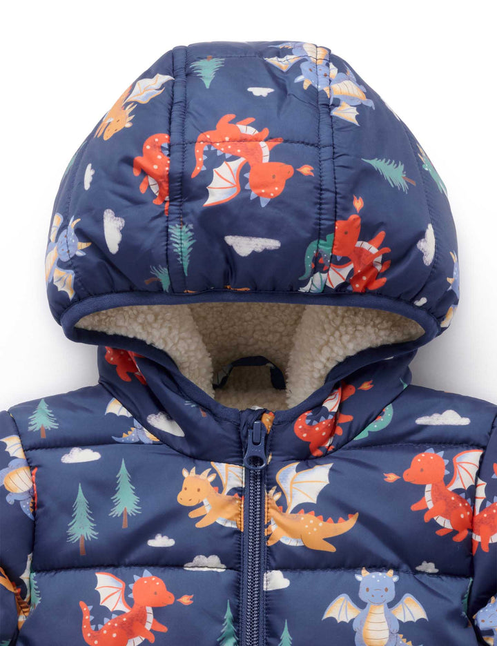 Shearling Lined Puffer Jacket - Dragon