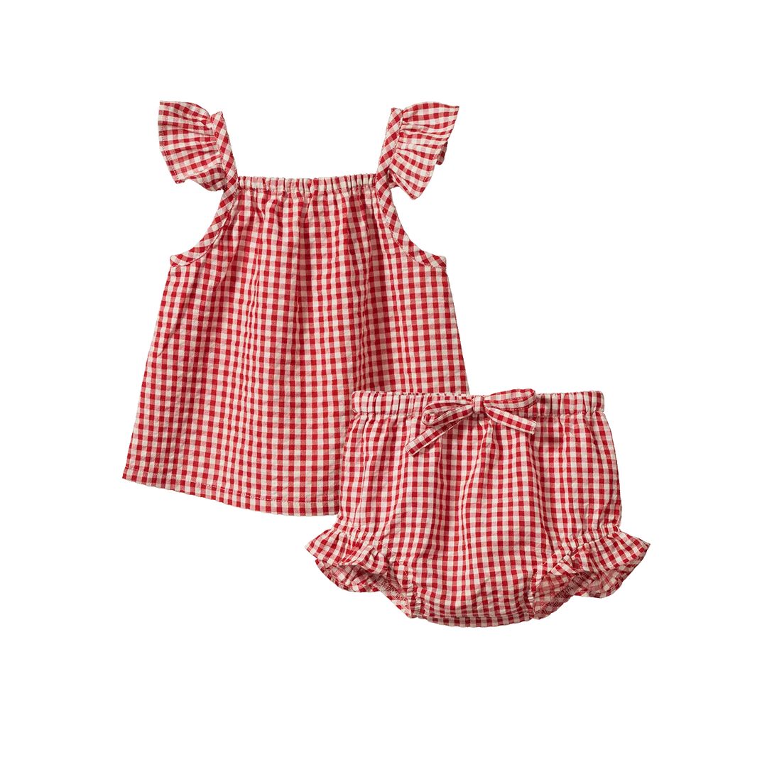 Petal Set - Red Gingham