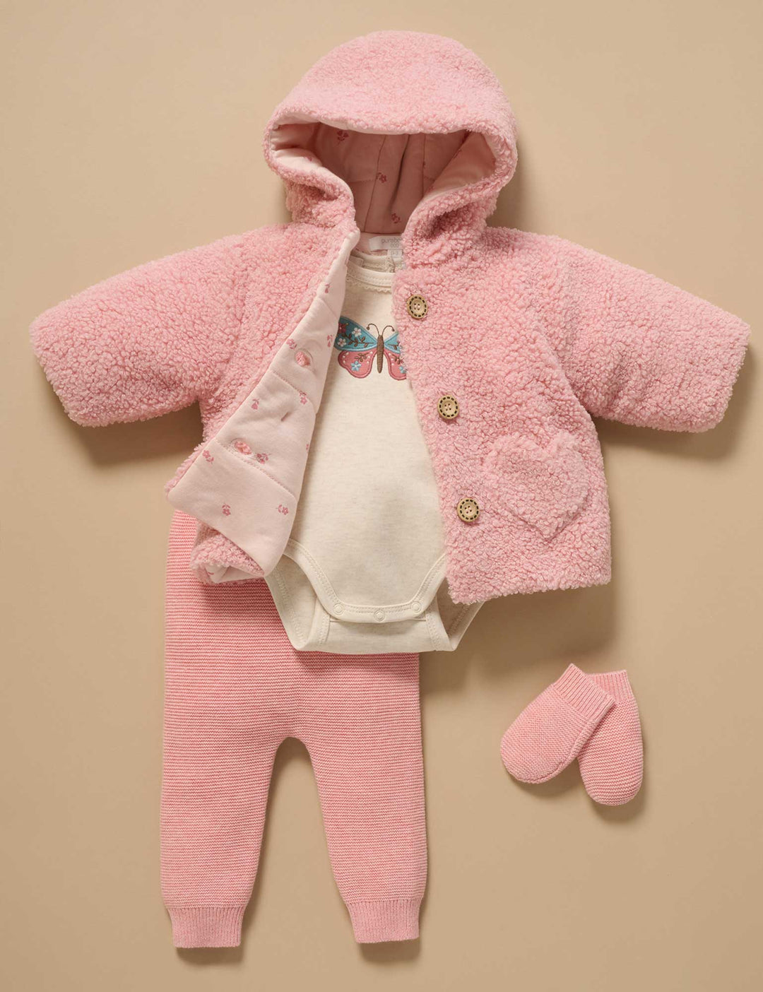 Shearling Padded Jacket - Blush