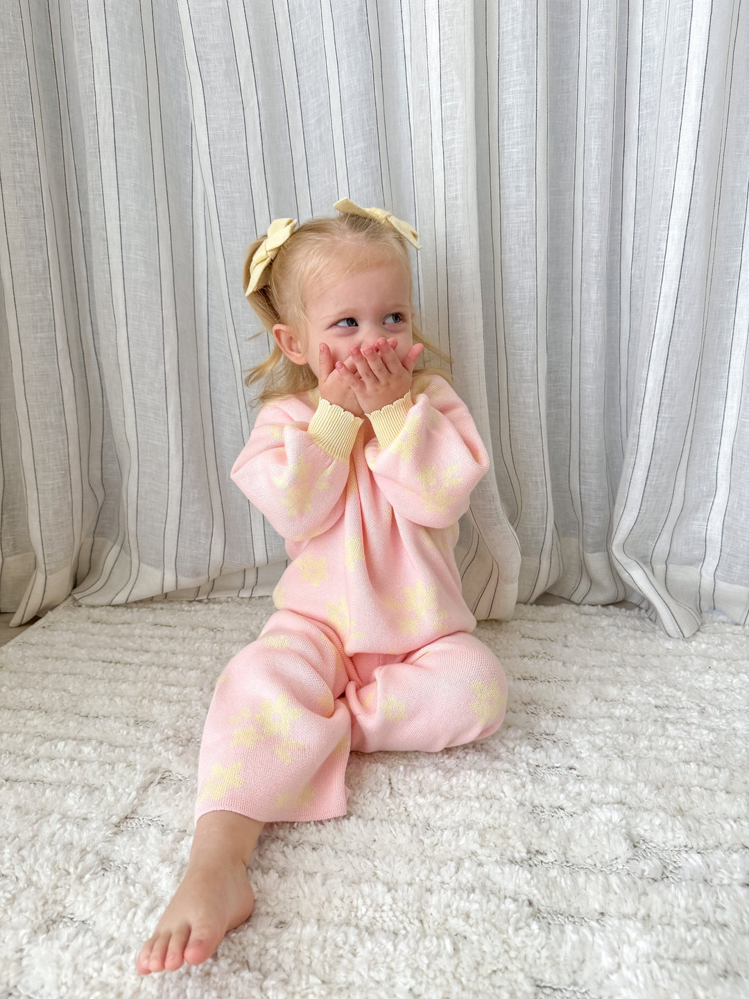 Knit Set | Daisy Floral Lemon