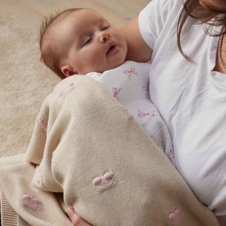 Muslin Wrap - Pink Bow