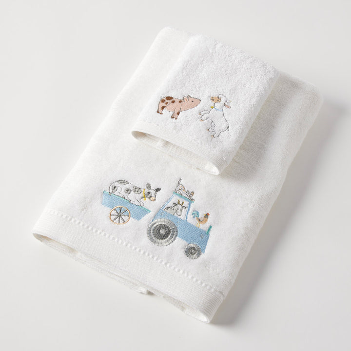 Bath Towel & Face Washer Set - Farm Fun