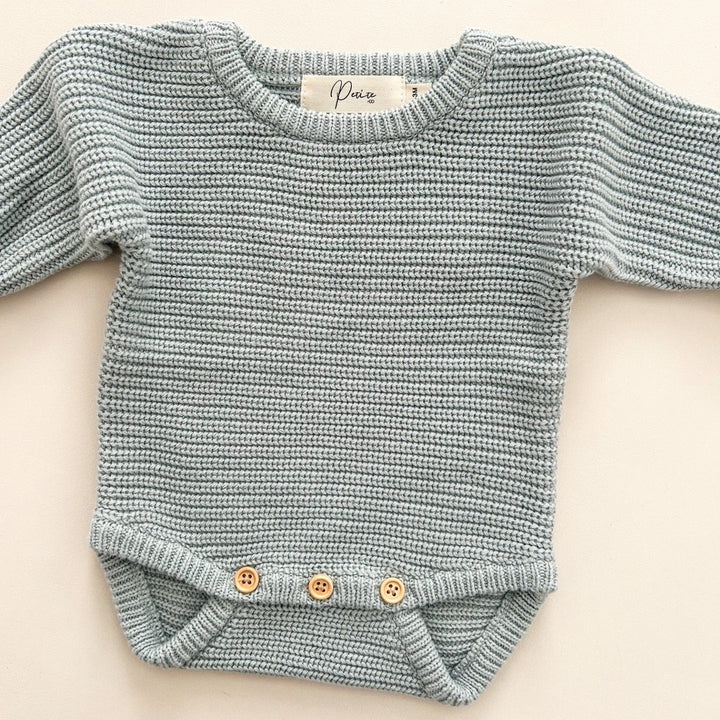 Classic Ribbed Romper - Sea