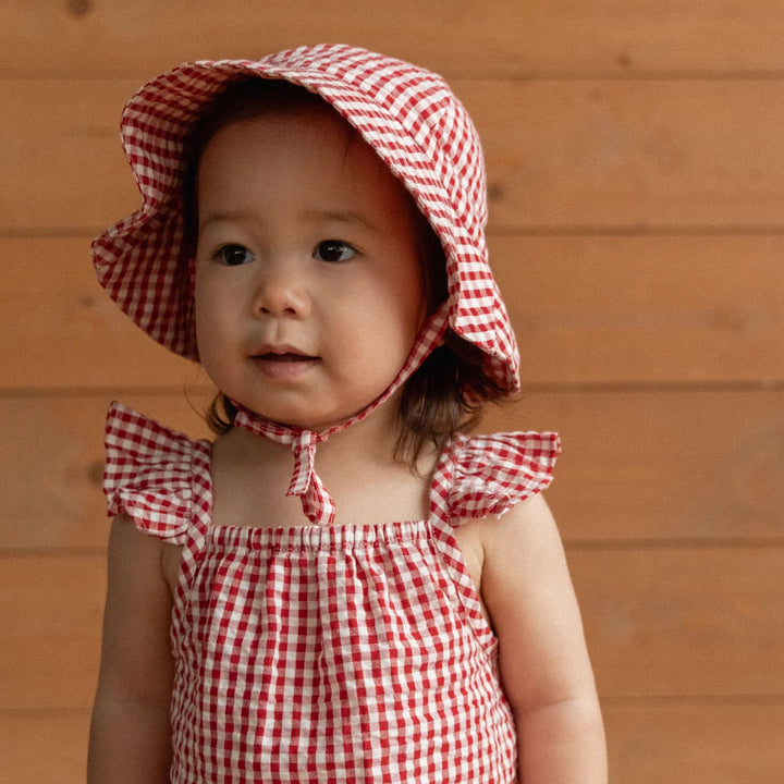 Sun Hat | Red Gingham