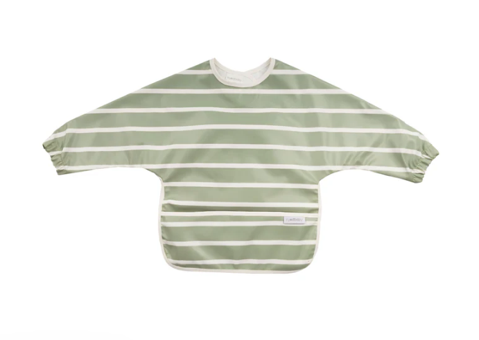 Messy Bib - Sage Stripe