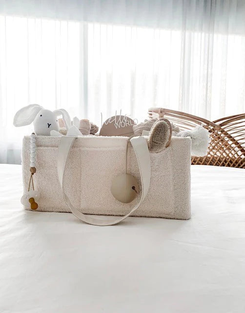 Nappy Caddy Organiser - Teddy | Bone Handles