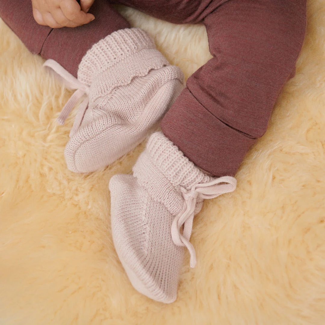 Merino Booties | Teddy - Rose Dust
