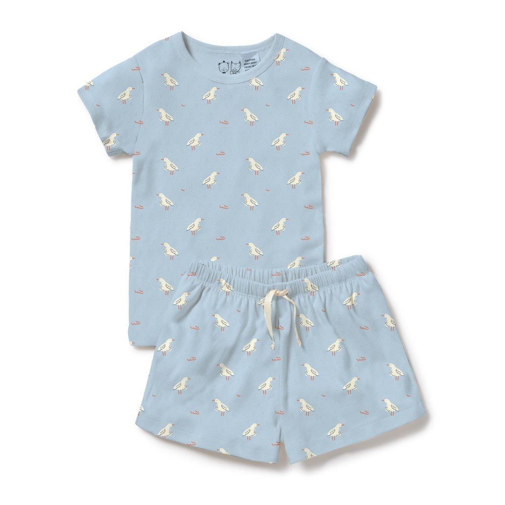 Short Sleeve Pyjamas | Organic - Sunny Seagulls